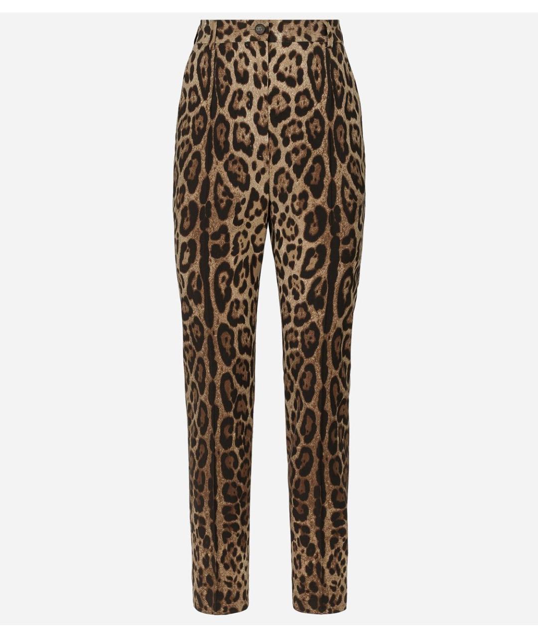 DOLCE&GABBANA Мульти шелковые прямые брюки, фото 8