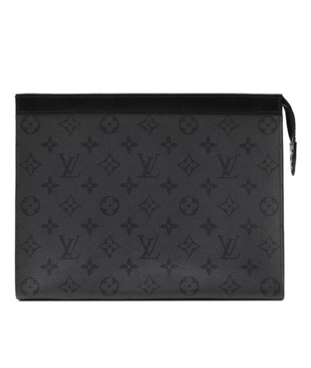 LOUIS VUITTON Антрацитовая кожаная папка для документов, фото 7