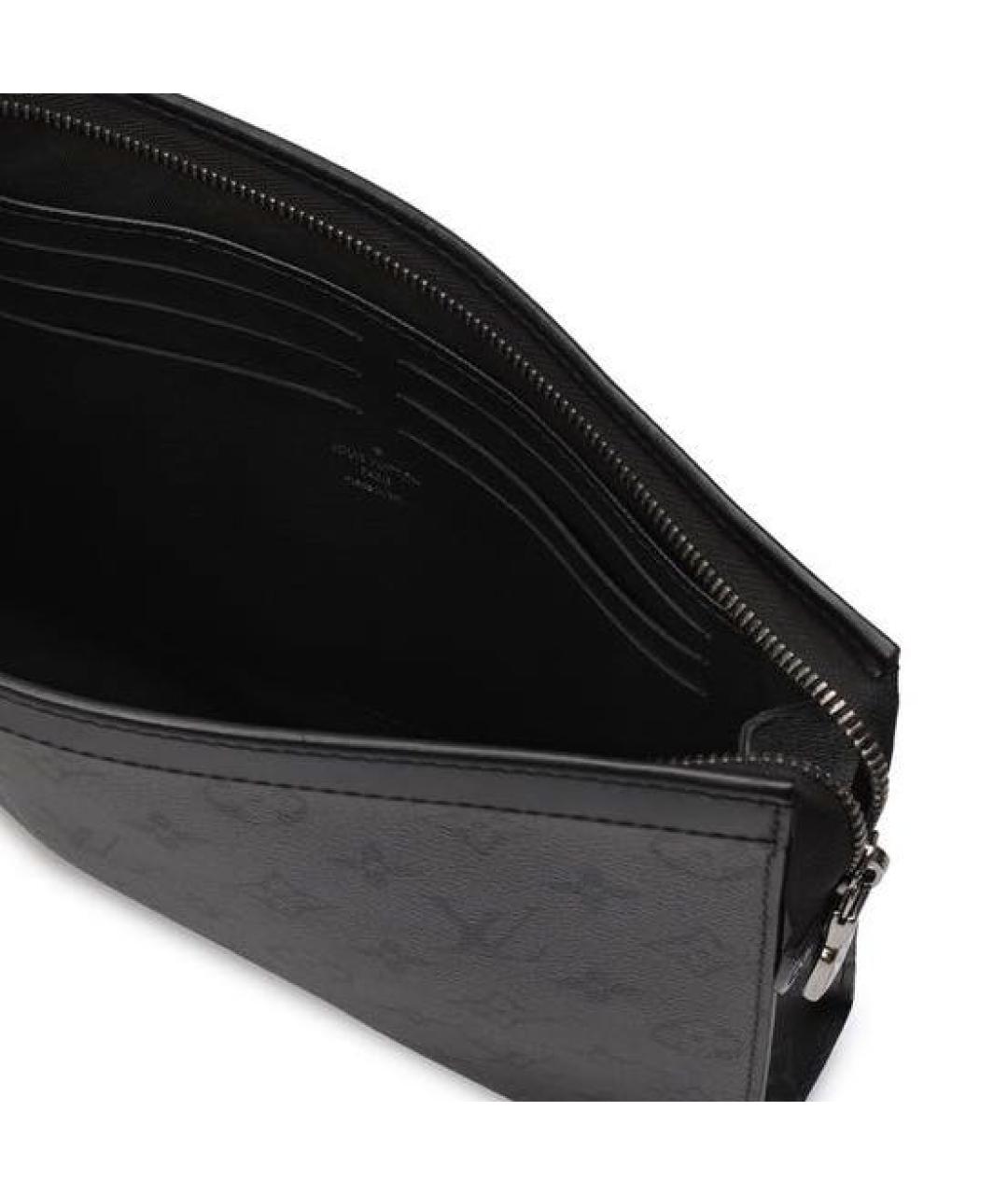 LOUIS VUITTON Антрацитовая кожаная папка для документов, фото 4