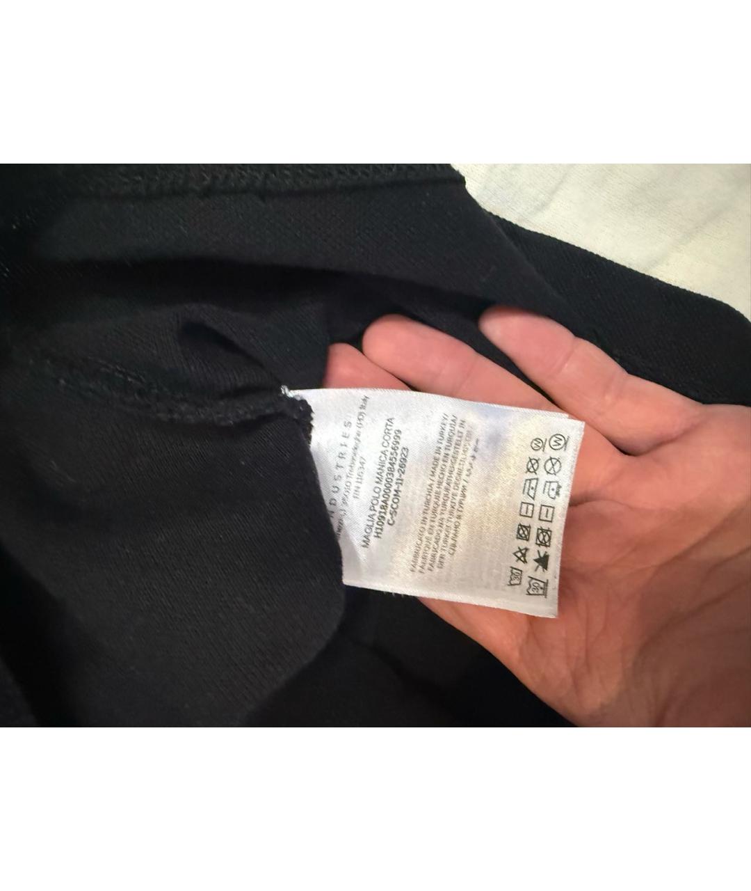 MONCLER Черное поло с коротким рукавом, фото 5