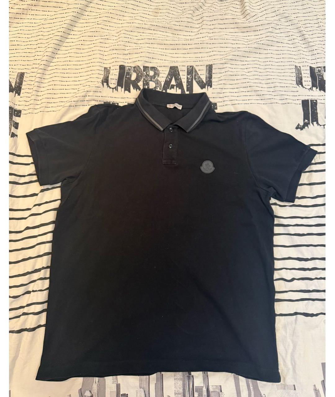 MONCLER Черное поло с коротким рукавом, фото 6