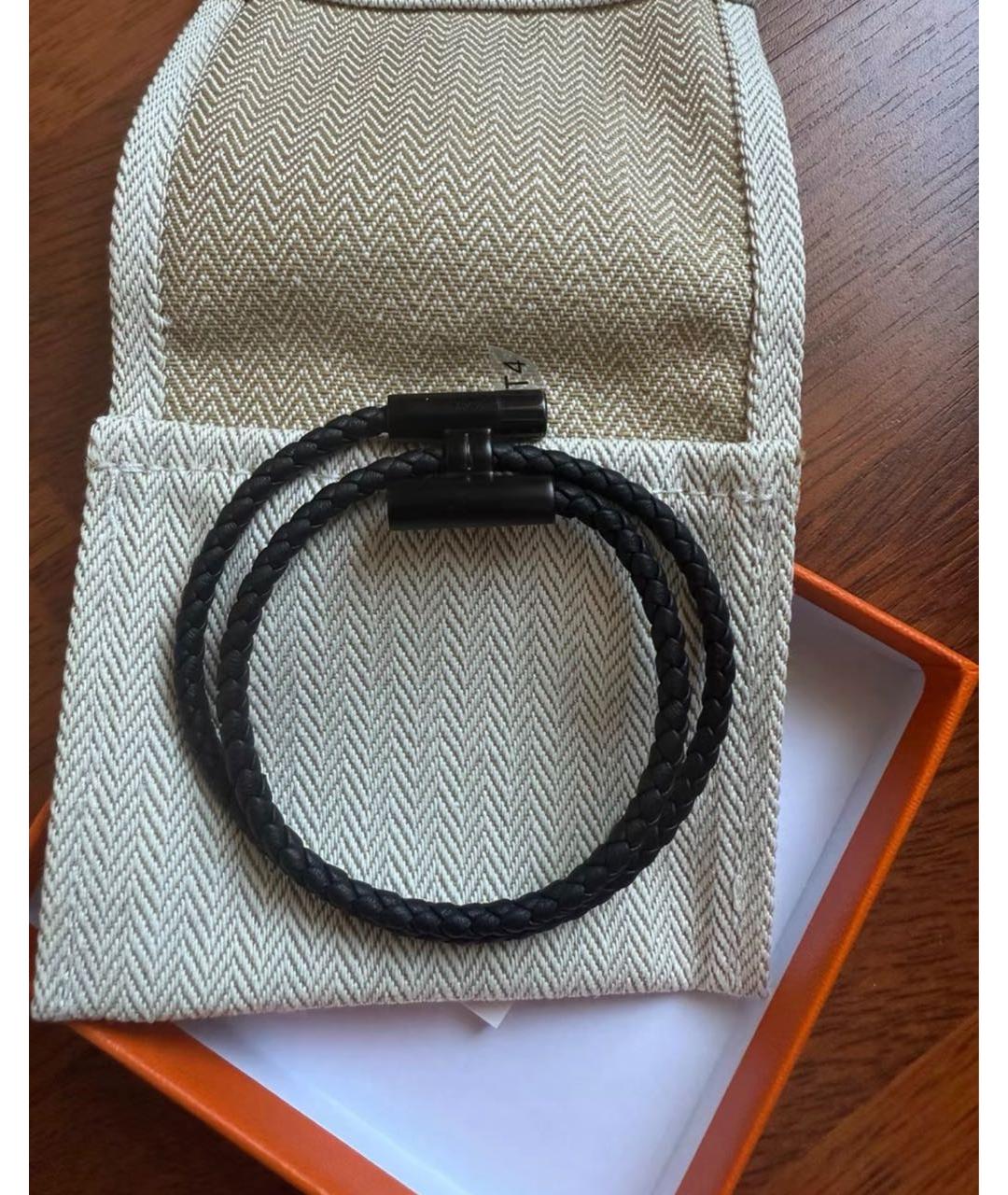 HERMES Черный браслет, фото 5