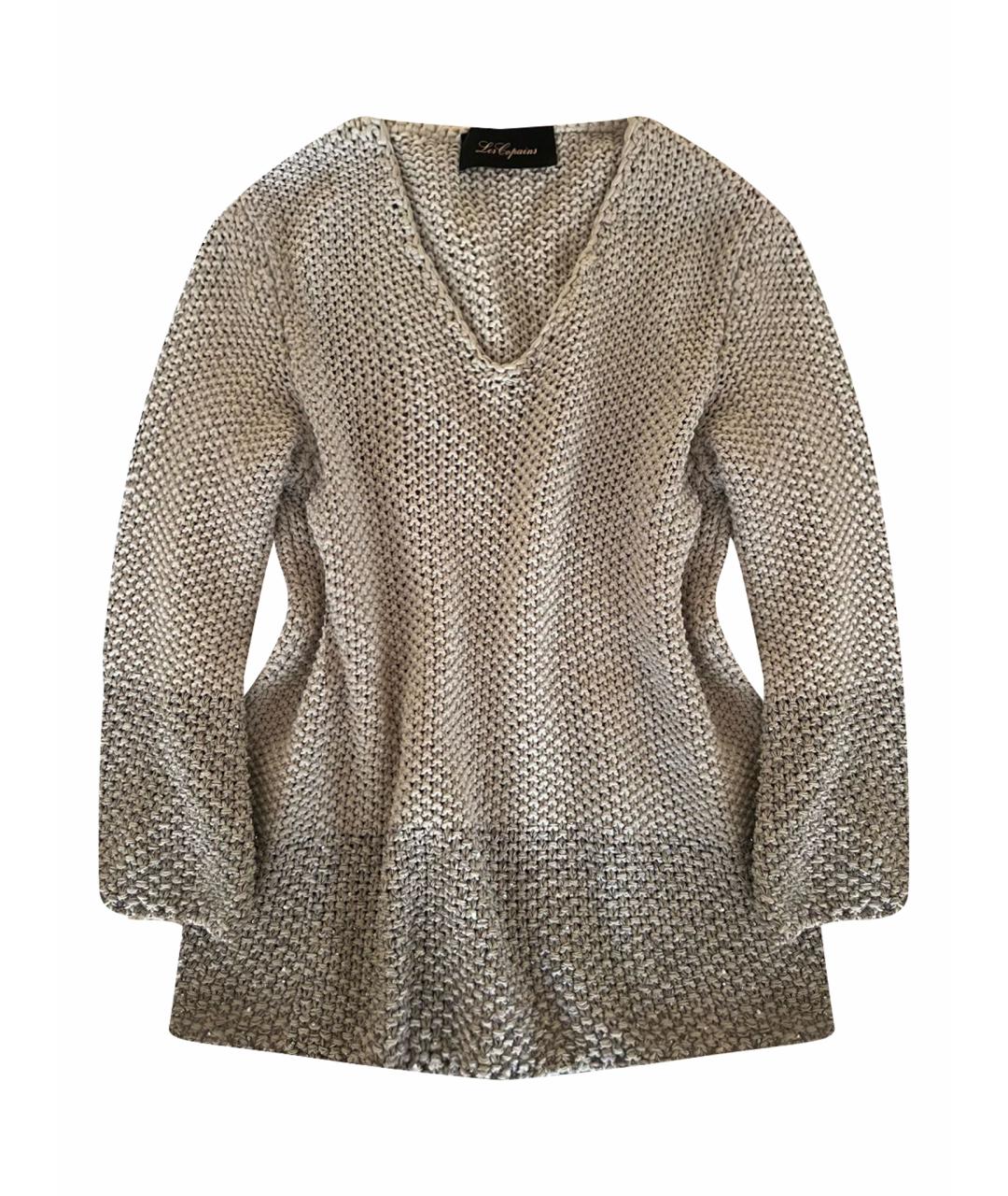 LES COPAINS Серебрянный хлопковый джемпер / свитер, фото 1