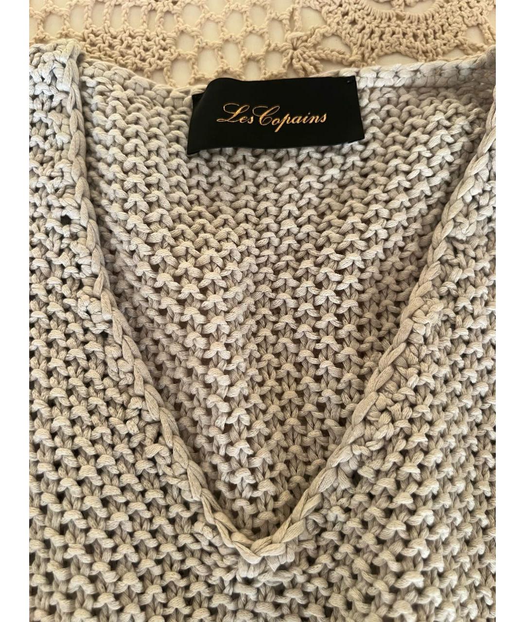 LES COPAINS Серебрянный хлопковый джемпер / свитер, фото 2