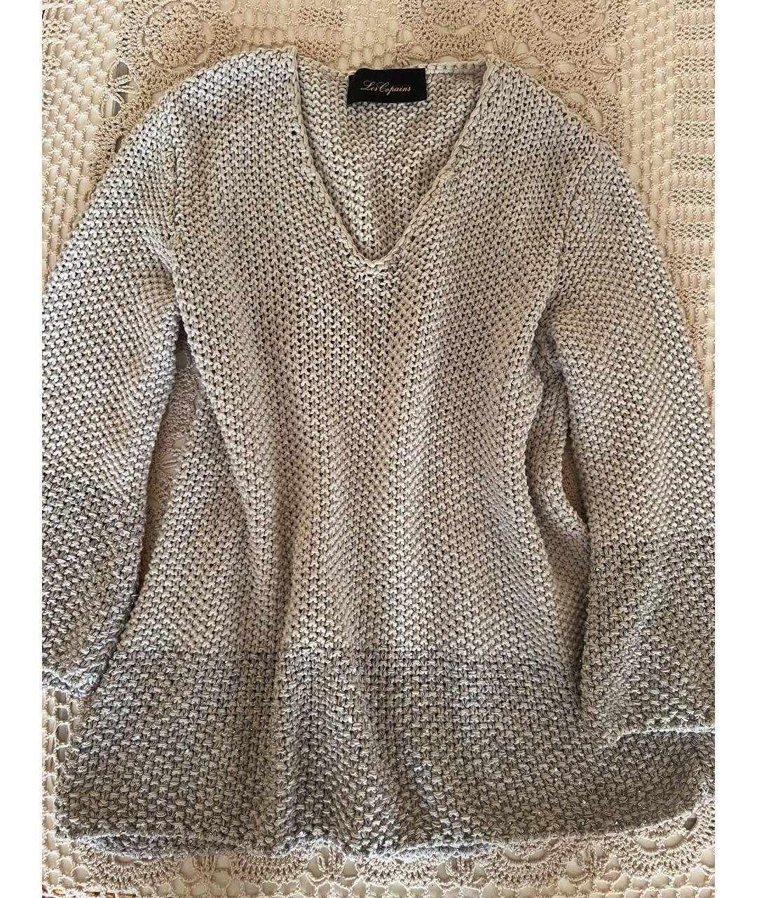 LES COPAINS Серебрянный хлопковый джемпер / свитер, фото 8