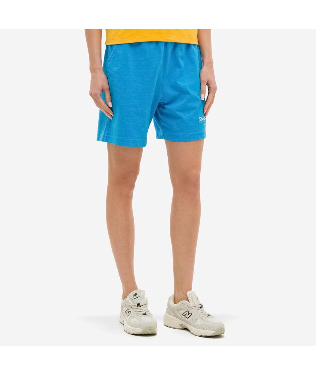 SPORTY AND RICH Голубые хлопковые шорты, фото 5