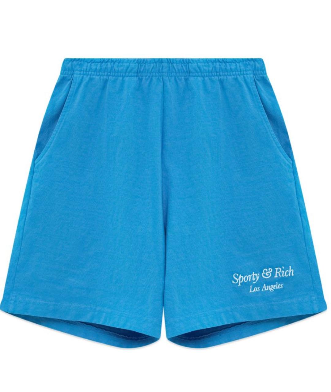 SPORTY AND RICH Голубые хлопковые шорты, фото 1