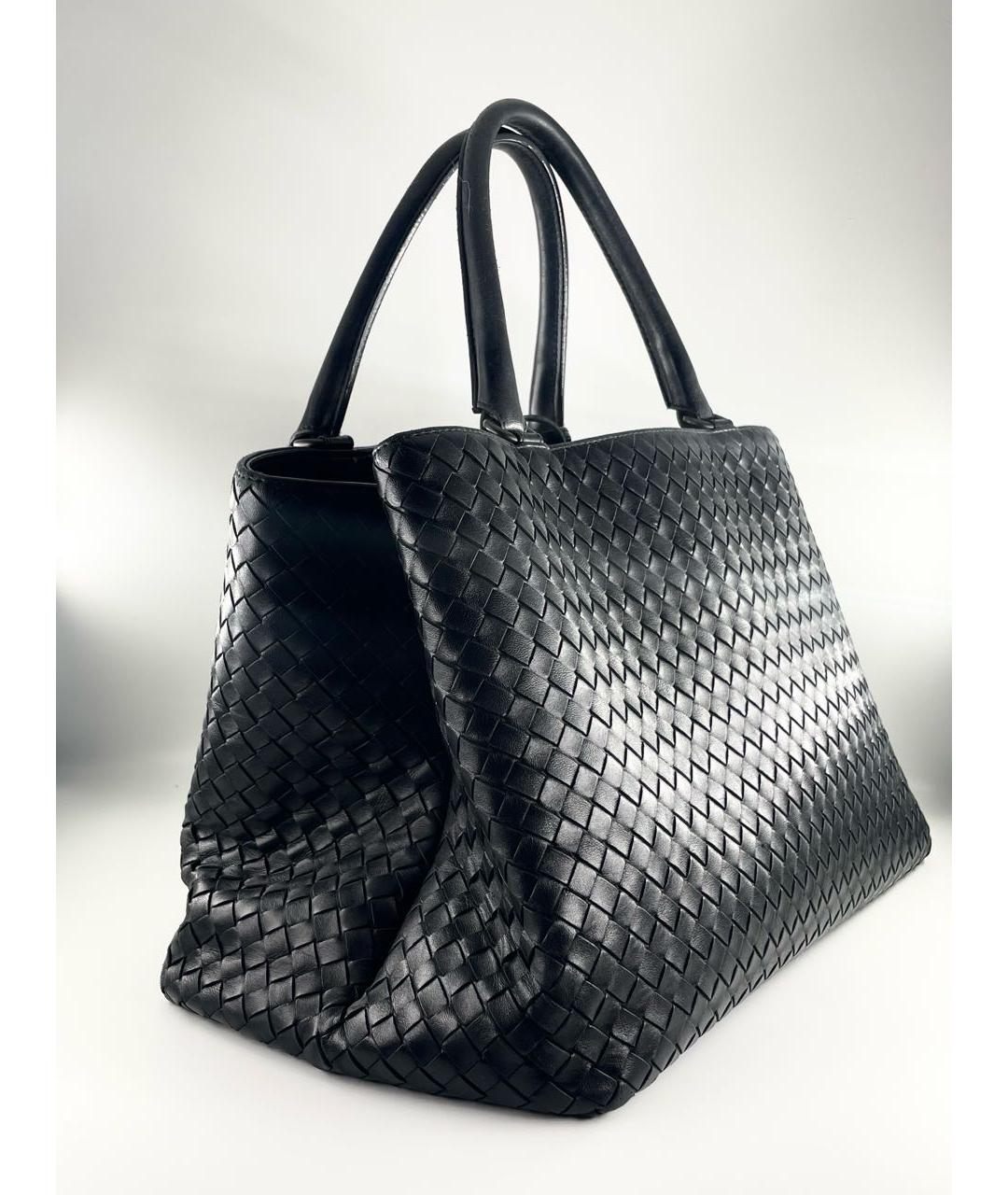 BOTTEGA VENETA Черная кожаная сумка тоут, фото 2