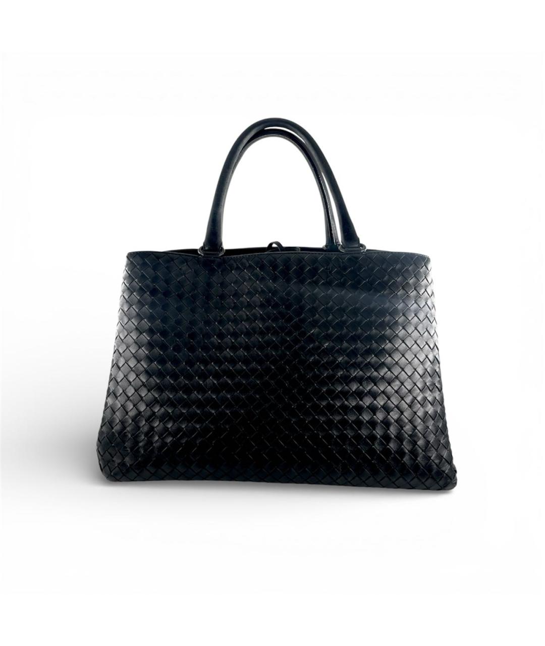 BOTTEGA VENETA Черная кожаная сумка тоут, фото 8