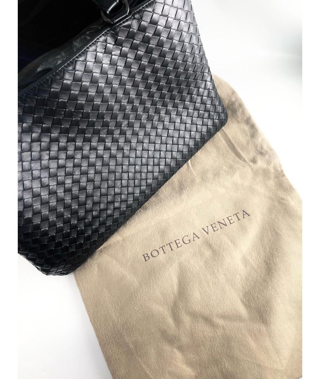 BOTTEGA VENETA Черная кожаная сумка тоут, фото 6