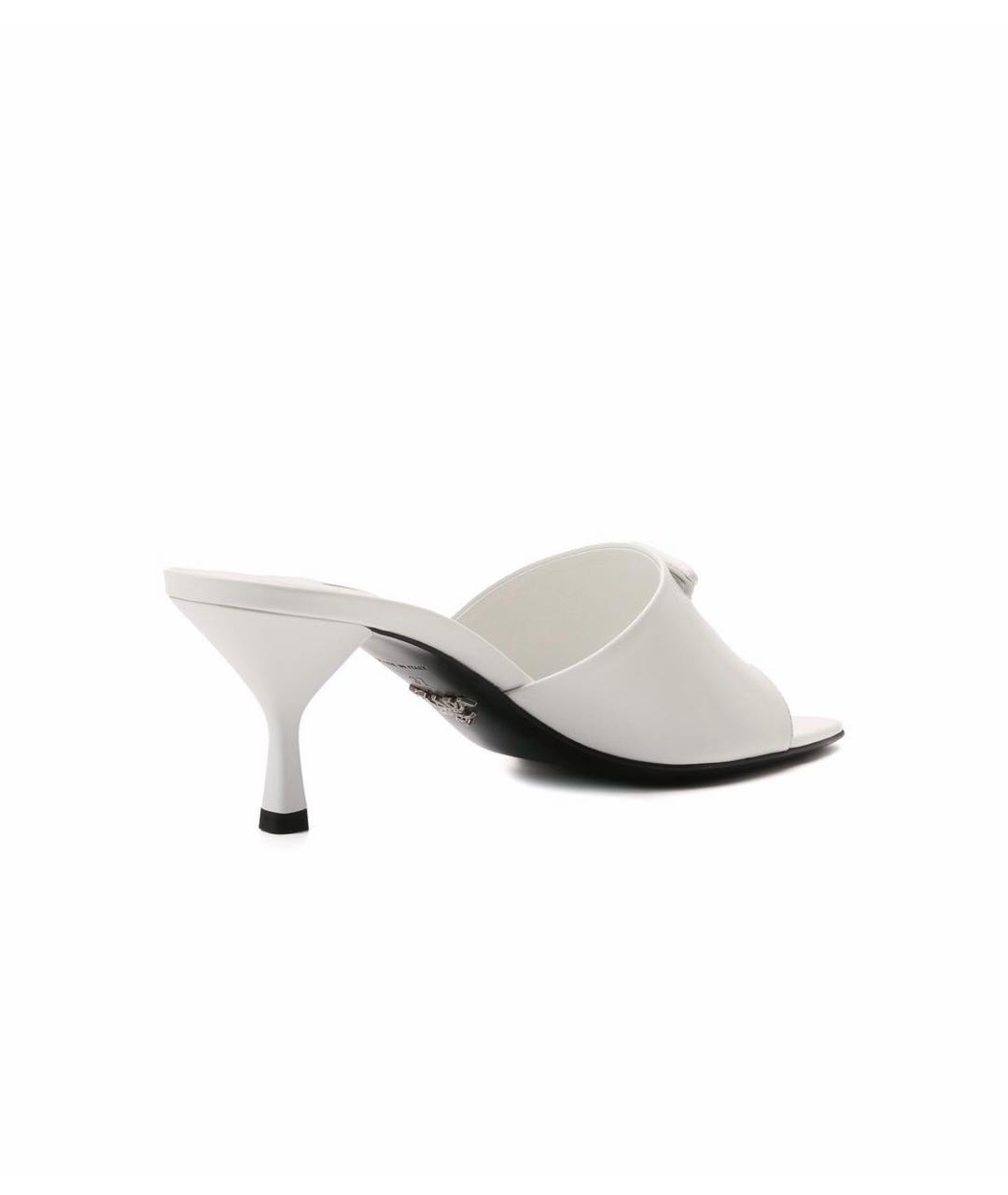 PRADA Белые кожаные мюли, фото 4