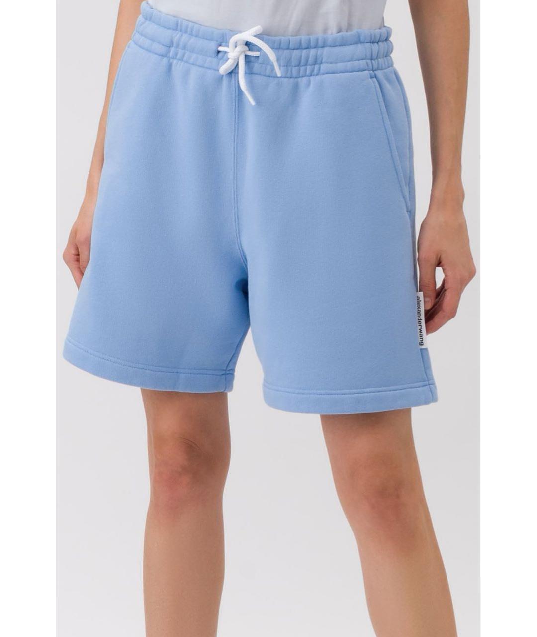 ALEXANDER WANG Голубые хлопковые шорты, фото 5