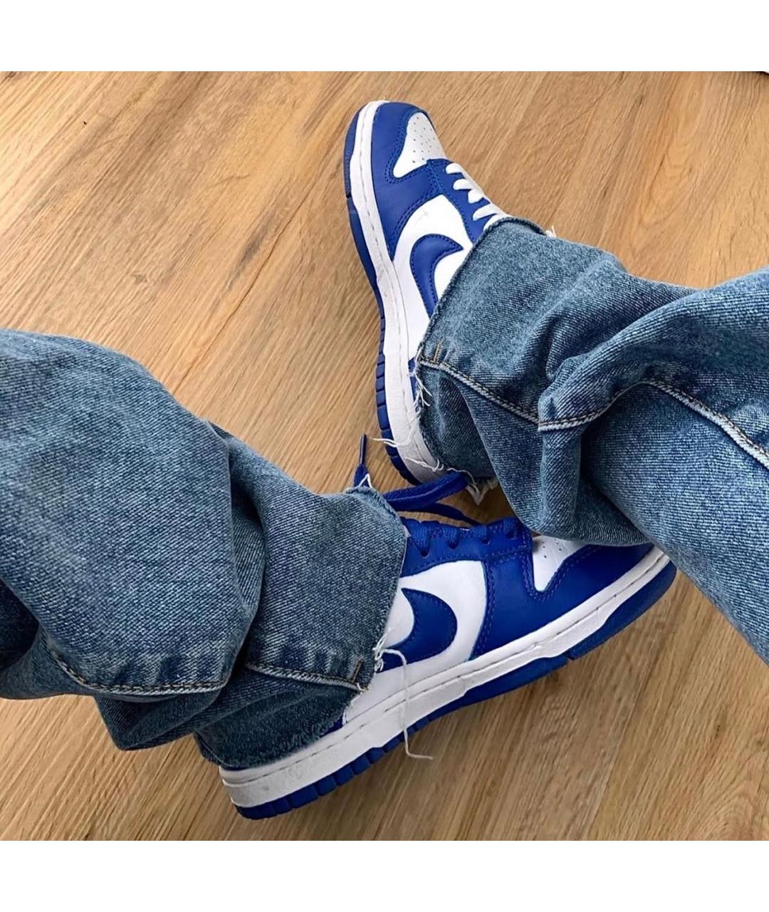 NIKE Синие кожаные кроссовки, фото 3