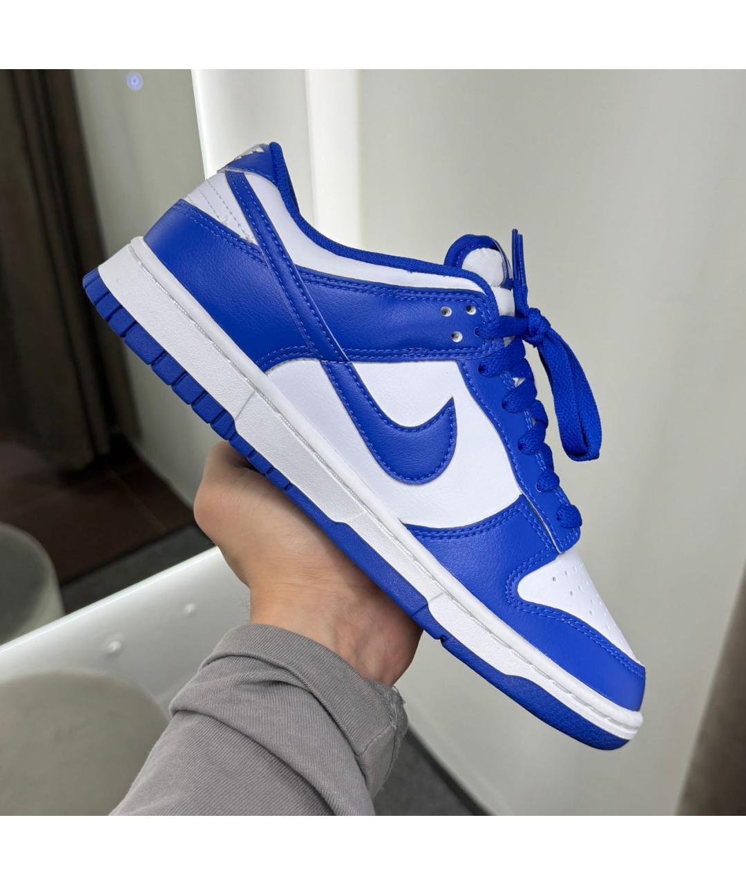 NIKE Синие кожаные кроссовки, фото 2