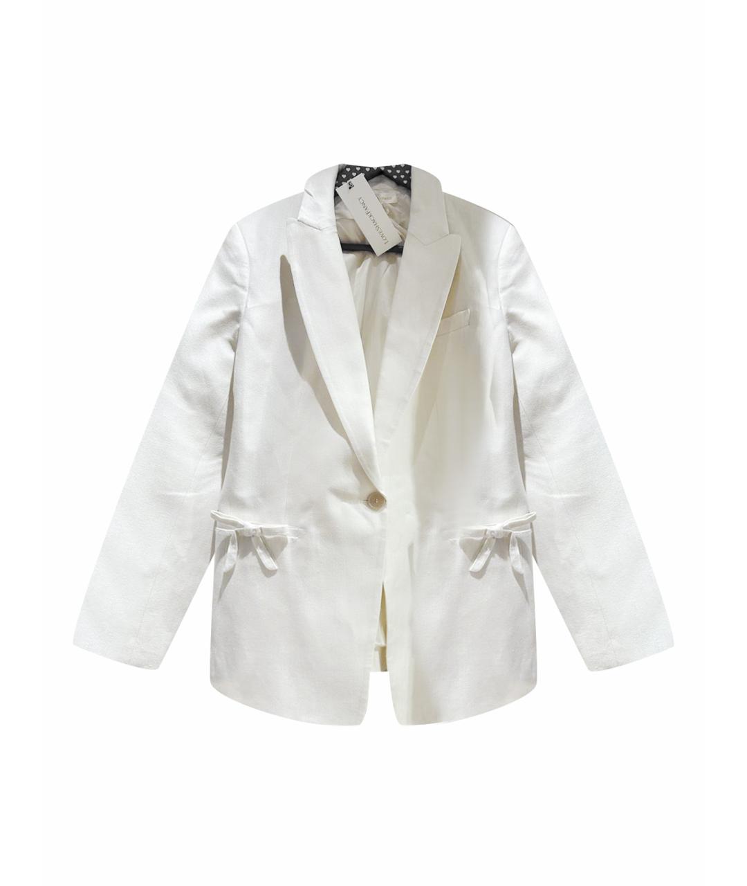 FOR LOVE AND LEMONS Белый льняной жакет/пиджак, фото 1