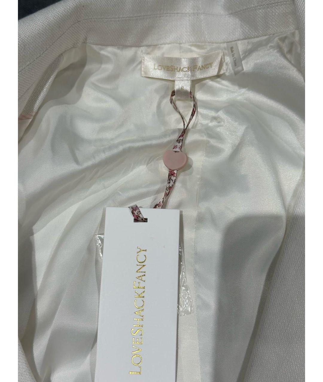 FOR LOVE AND LEMONS Белый льняной жакет/пиджак, фото 3