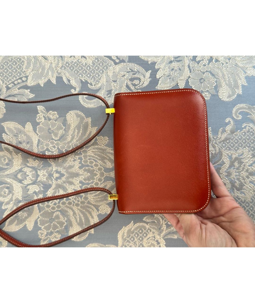 HERMES Коричневая кожаная сумка через плечо, фото 4