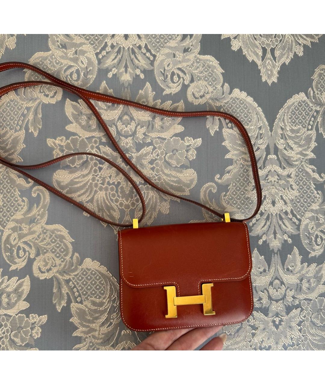 HERMES Коричневая кожаная сумка через плечо, фото 2