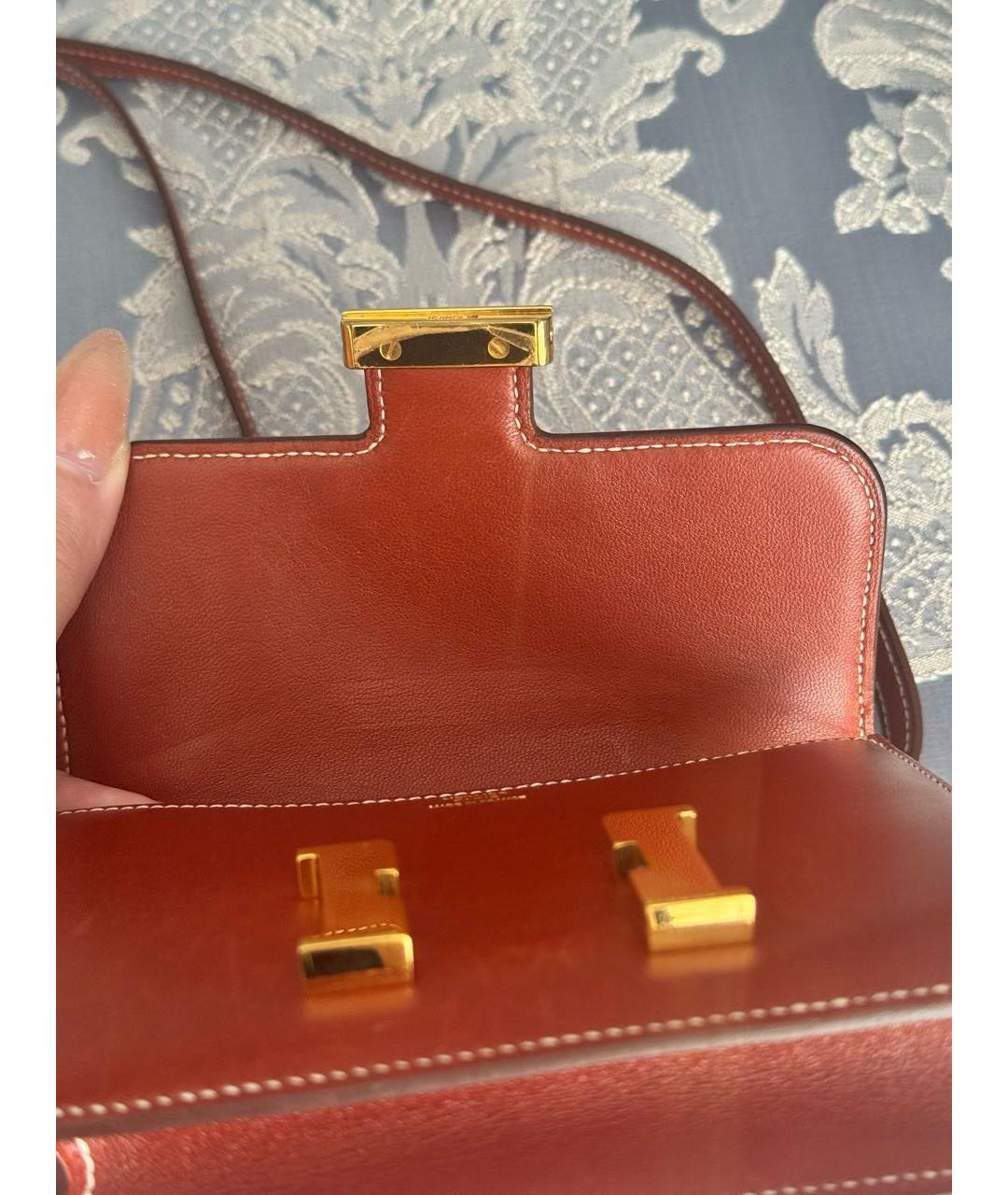 HERMES Коричневая кожаная сумка через плечо, фото 7