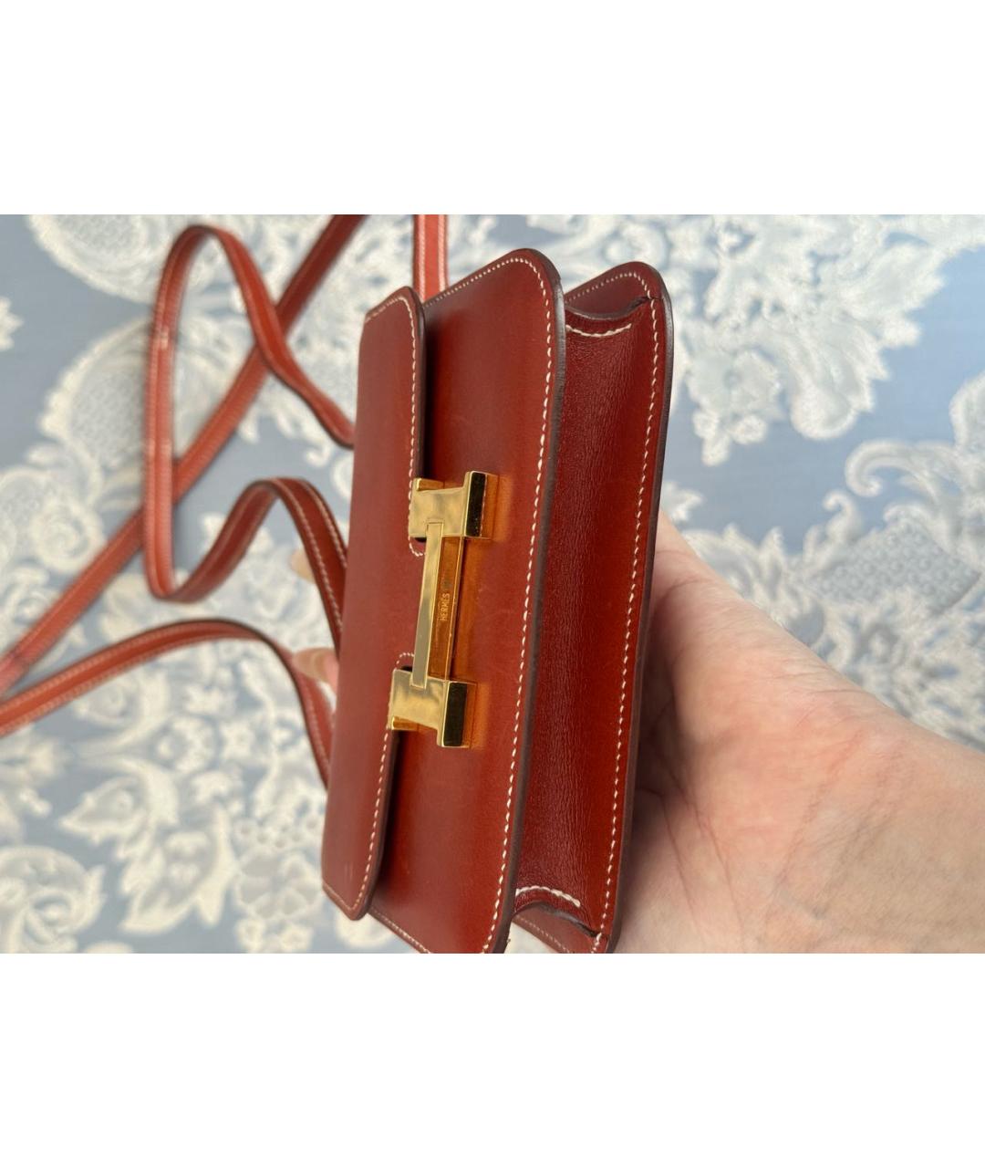 HERMES Коричневая кожаная сумка через плечо, фото 5