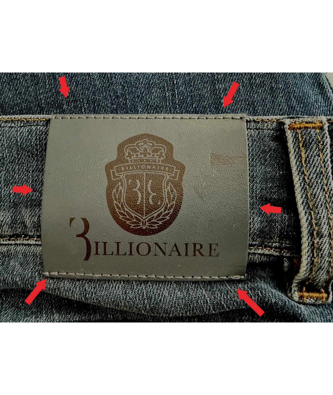 BILLIONAIRE Синие хлопковые прямые джинсы, фото 6