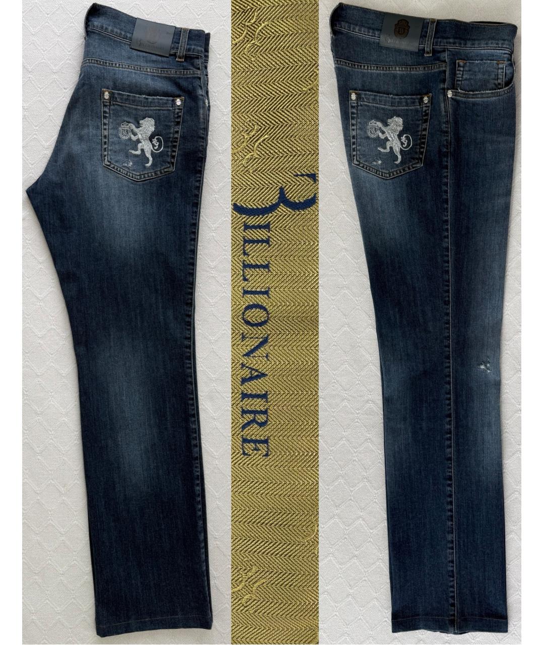 BILLIONAIRE Синие хлопковые прямые джинсы, фото 4