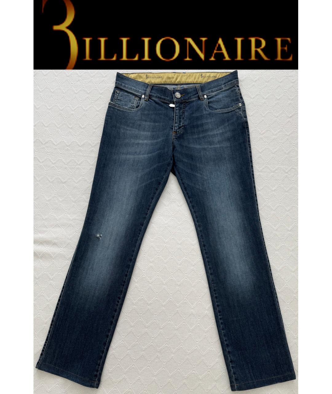BILLIONAIRE Синие хлопковые прямые джинсы, фото 8