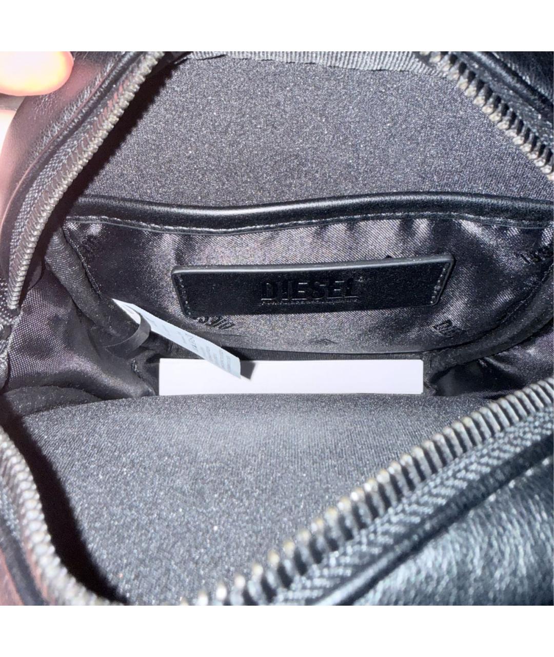 DIESEL Черная барсетка из искусственной кожи, фото 4