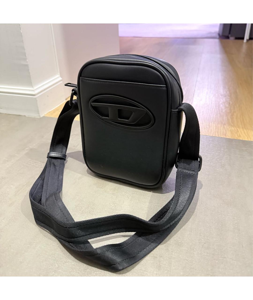 DIESEL Черная барсетка из искусственной кожи, фото 2