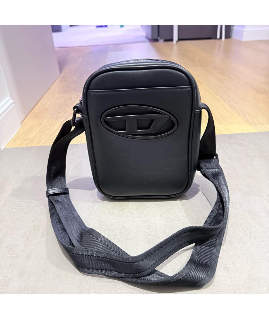 DIESEL Черная барсетка из искусственной кожи, фото 6