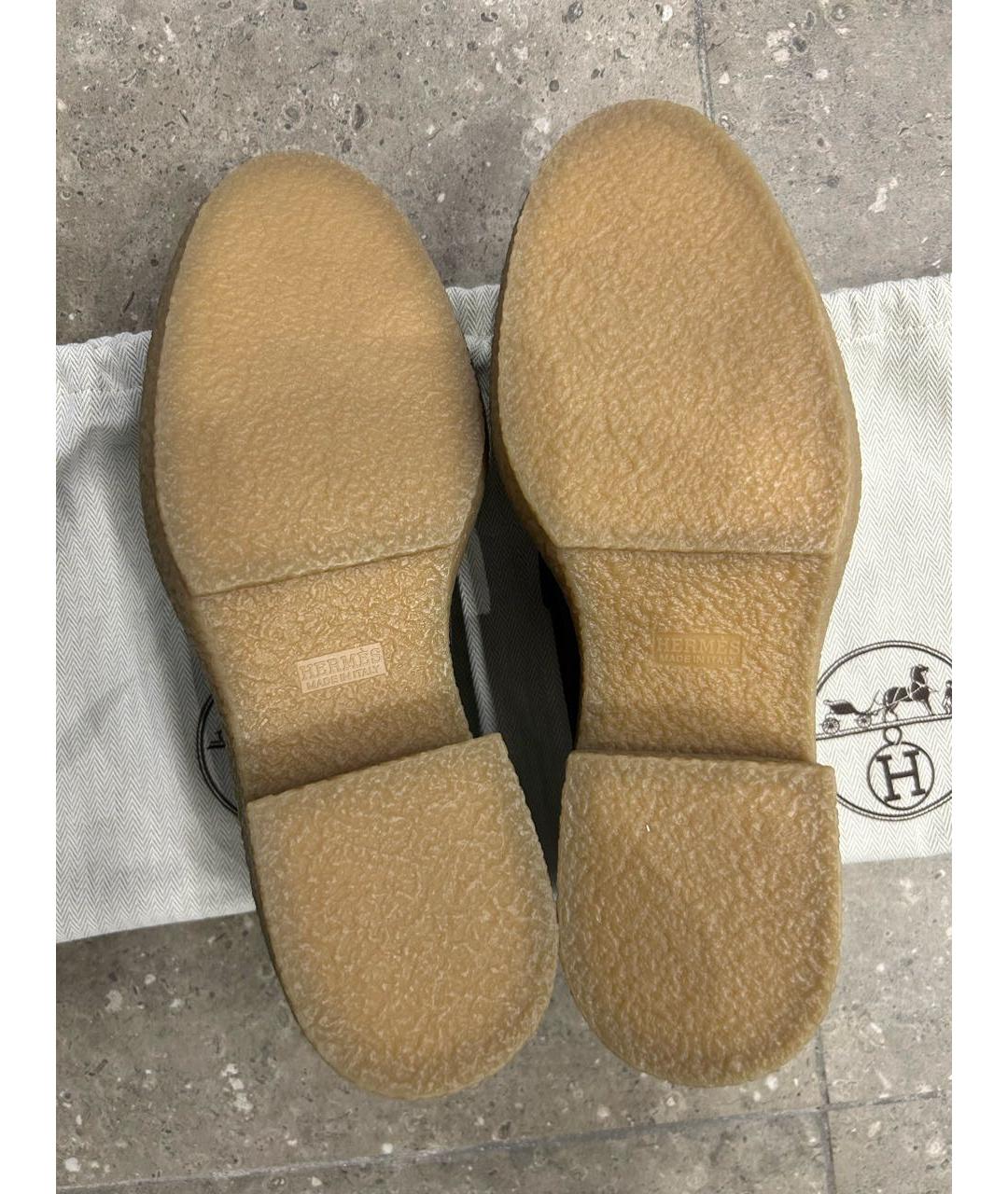 HERMES Черные кожаные лоферы, фото 8