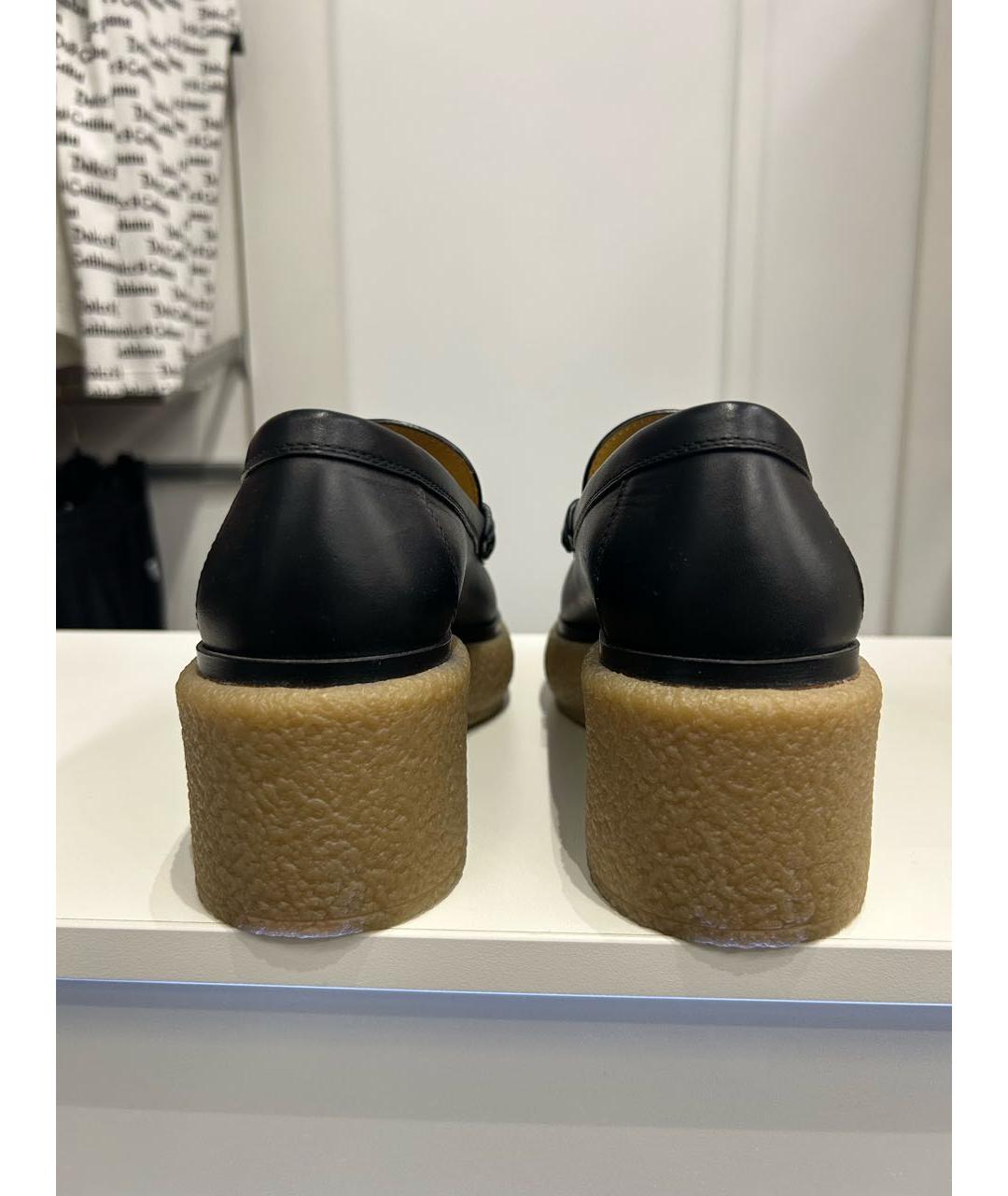 HERMES Черные кожаные лоферы, фото 4