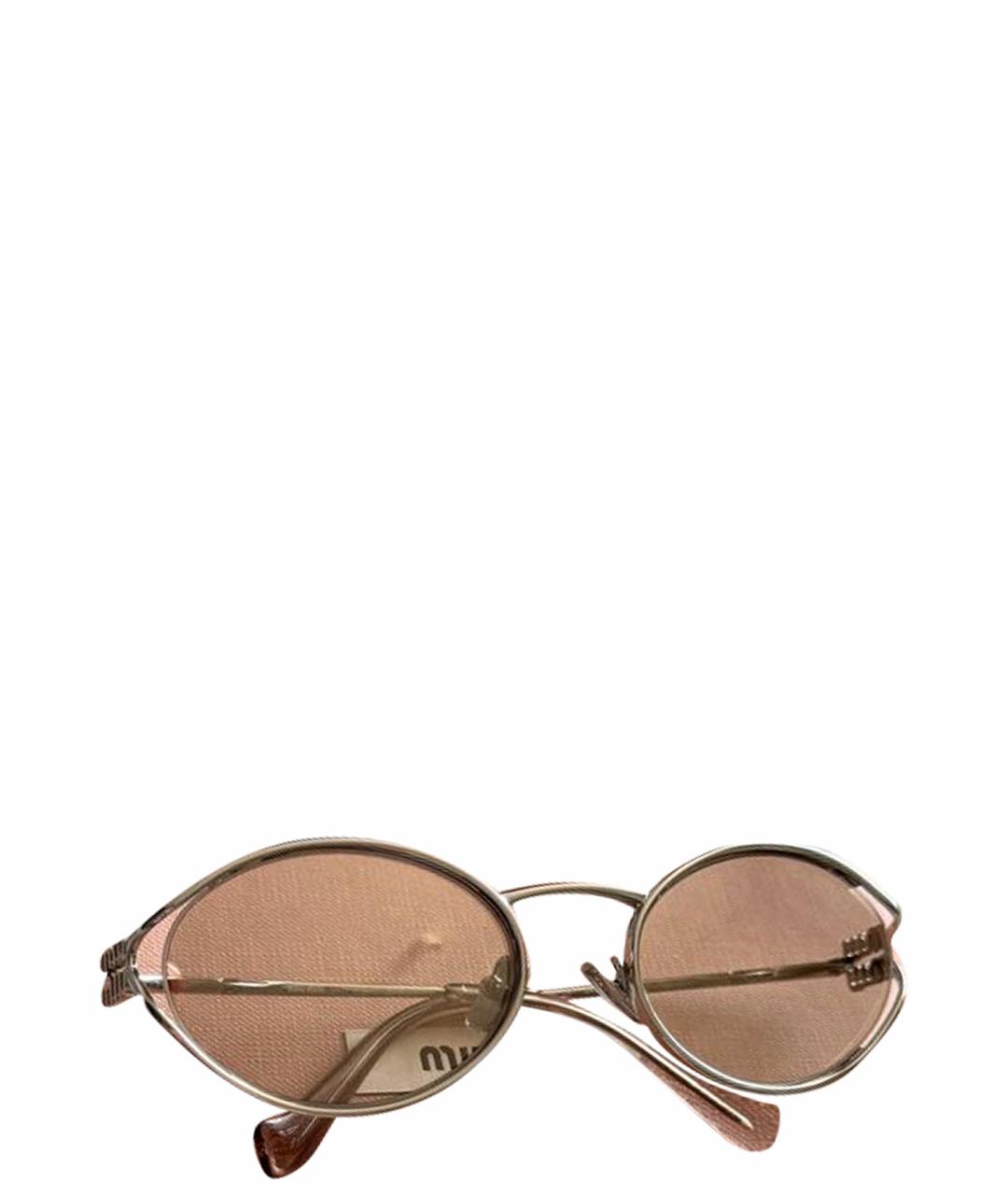 MIU MIU Серебряные металлические солнцезащитные очки, фото 1