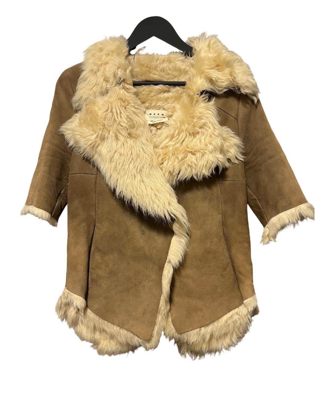 MARNI Бежевая меховая дубленка, фото 5