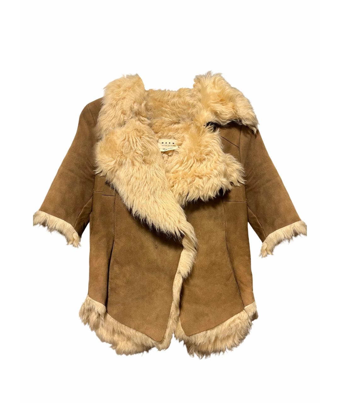 MARNI Бежевая меховая дубленка, фото 1