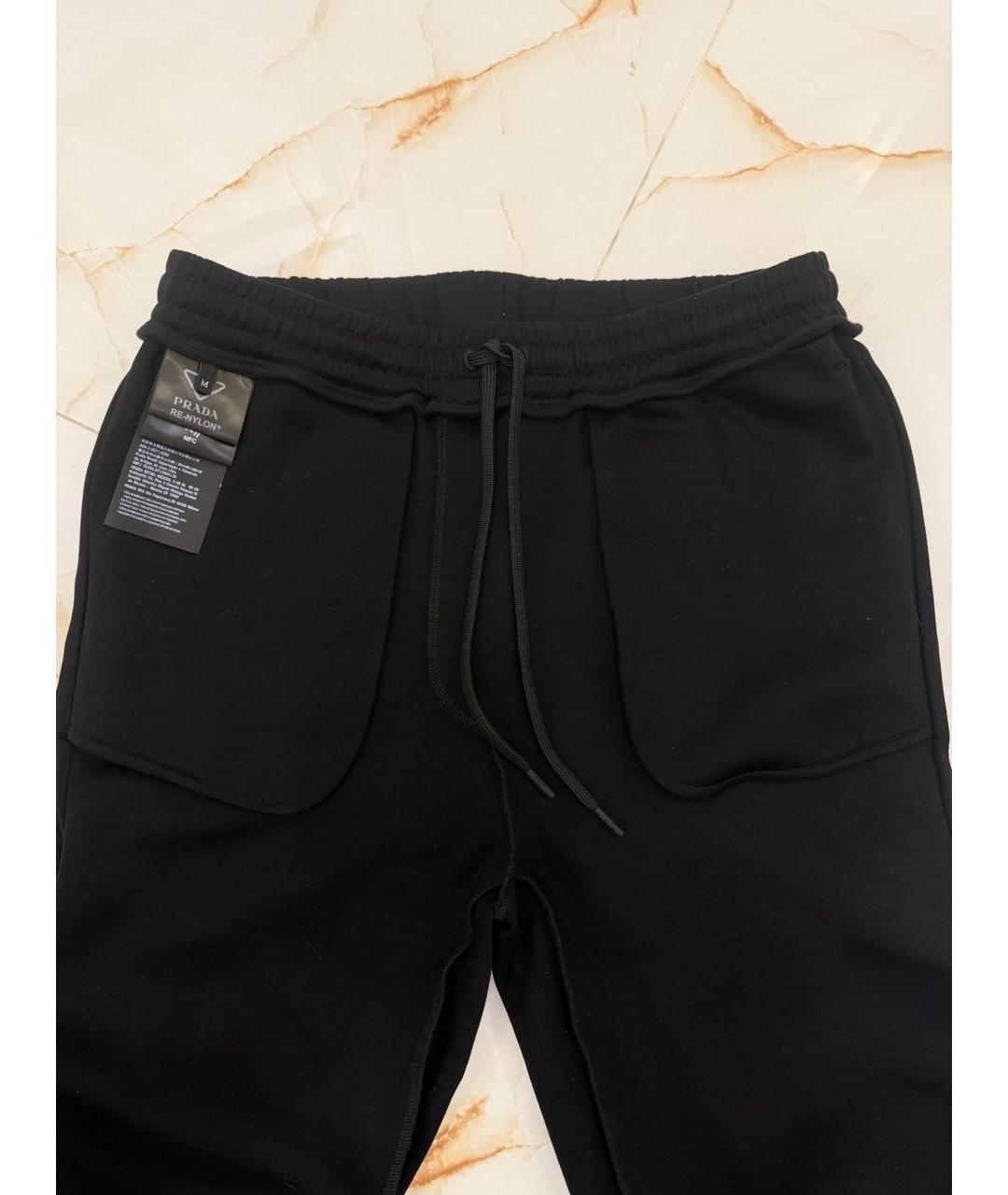 PRADA Черные хлопковые повседневные брюки, фото 3
