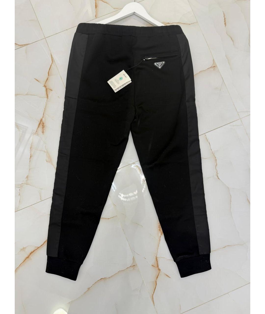 PRADA Черные хлопковые повседневные брюки, фото 2