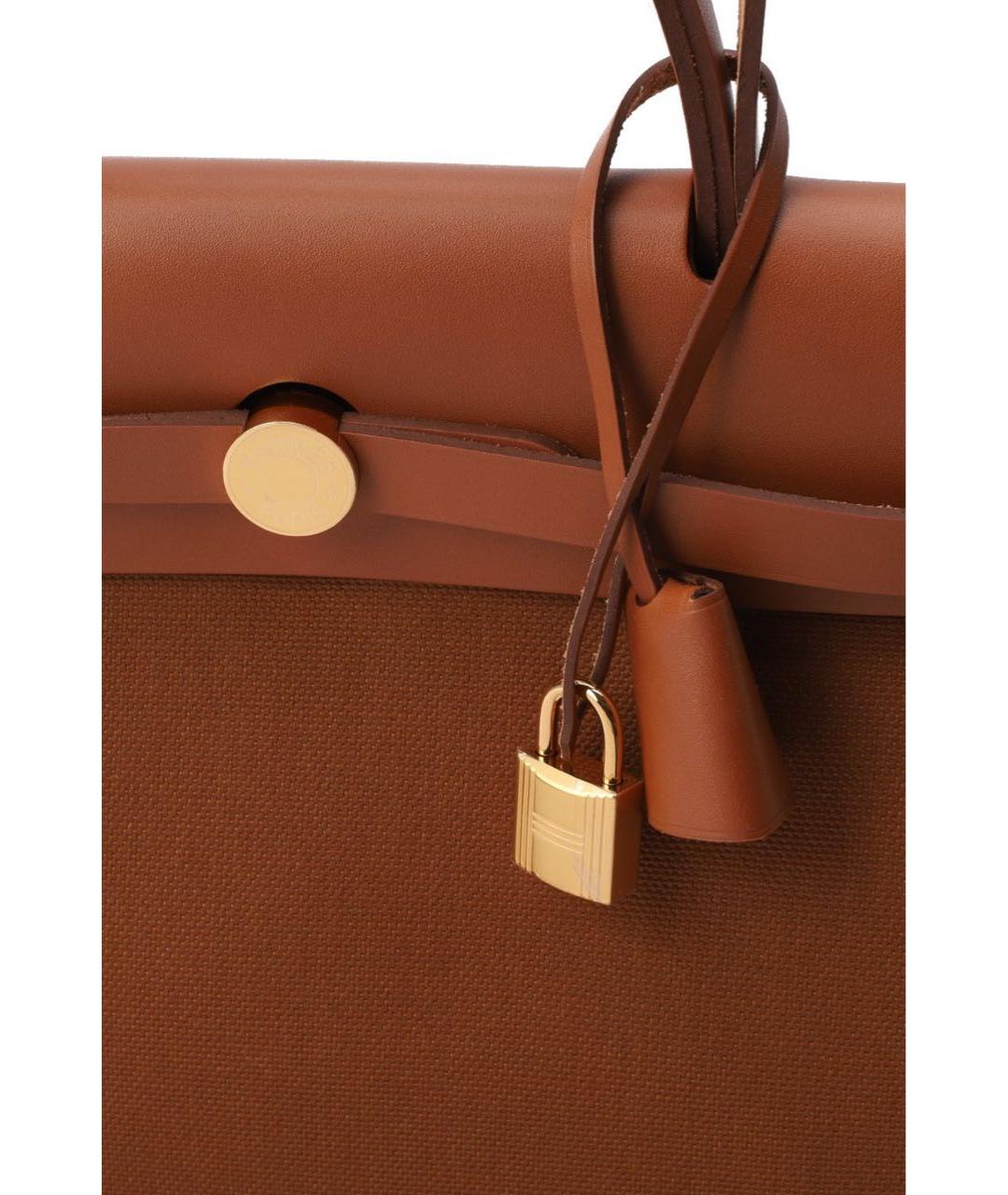 HERMES Коричневая тканевая сумка через плечо, фото 6