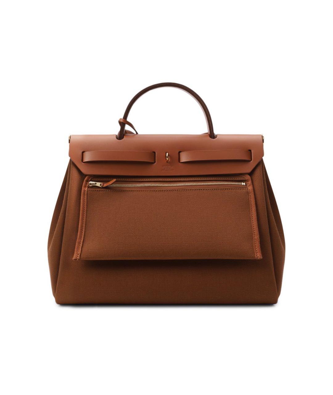 HERMES Коричневая тканевая сумка через плечо, фото 4