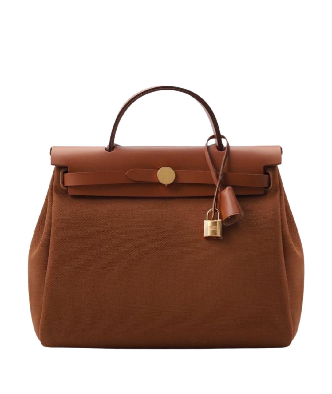 HERMES Коричневая тканевая сумка через плечо, фото 1