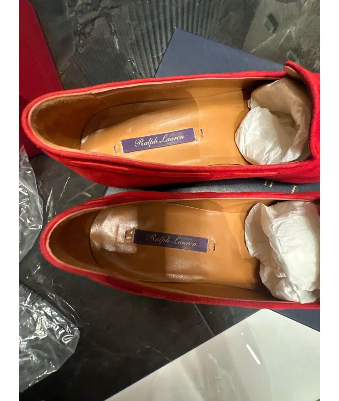 RALPH LAUREN Красные замшевые лоферы, фото 6