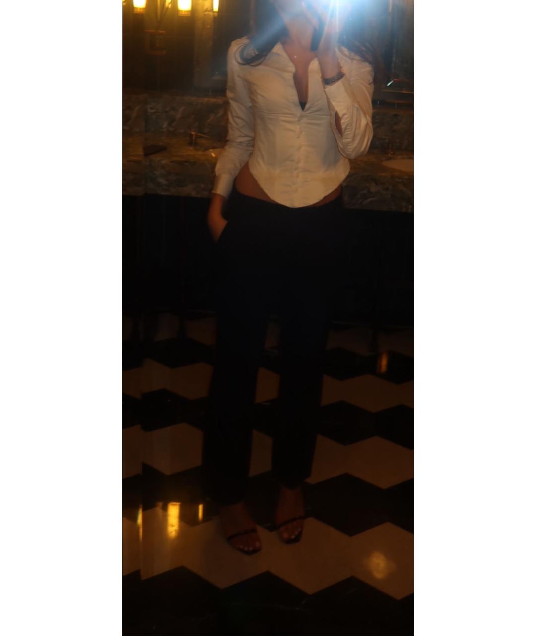 CHRISTIAN DIOR Темно-синие шерстяные прямые брюки, фото 7