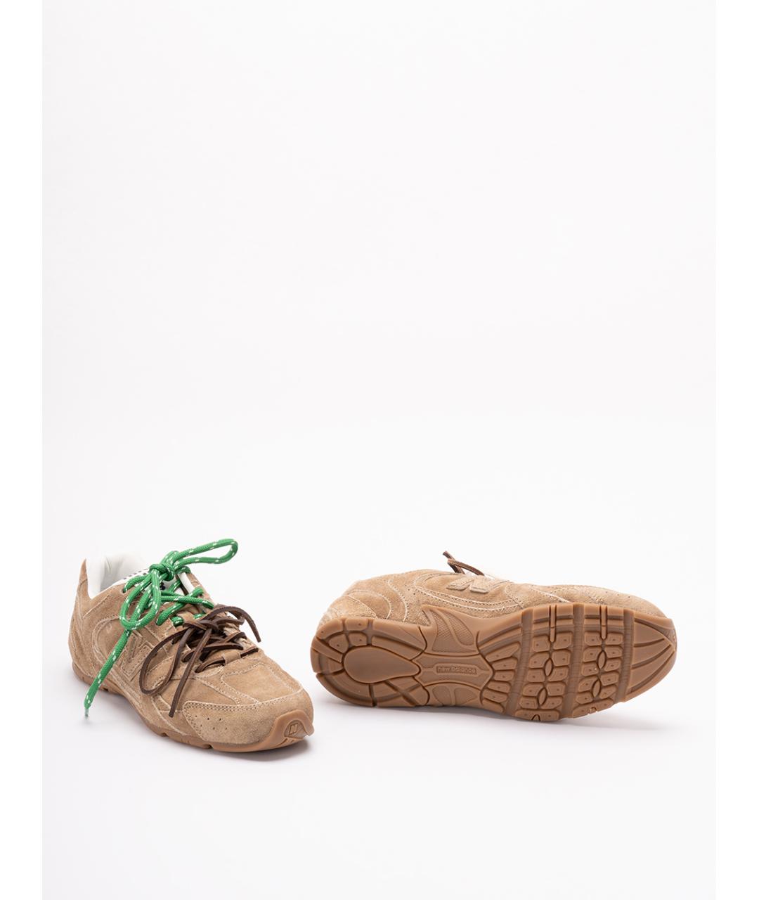 MIU MIU Бежевые замшевые кроссовки, фото 4