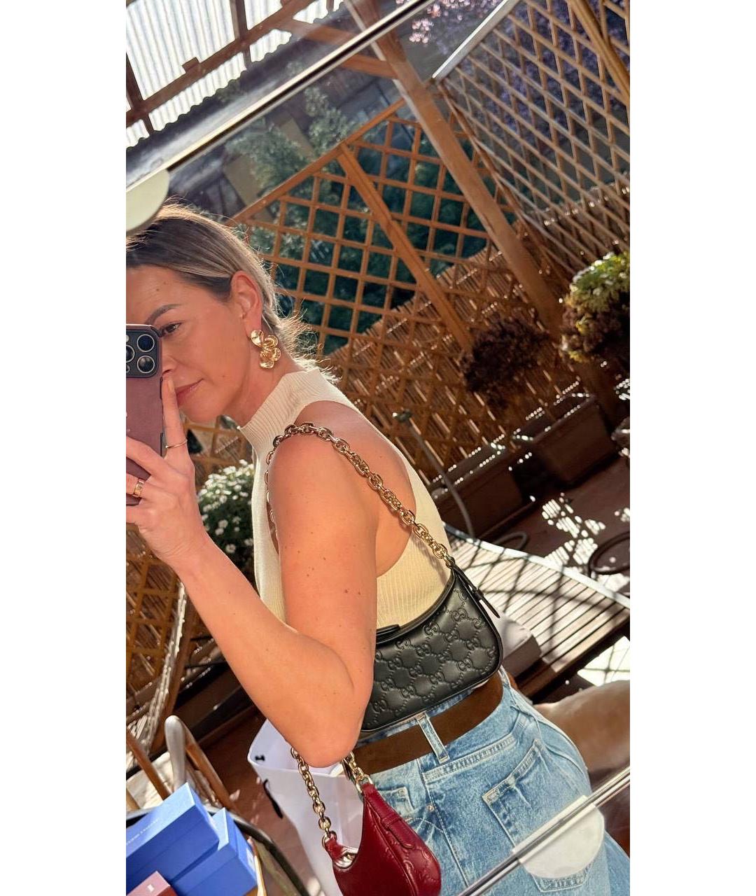 GUCCI Бордовая кожаная сумка через плечо, фото 4