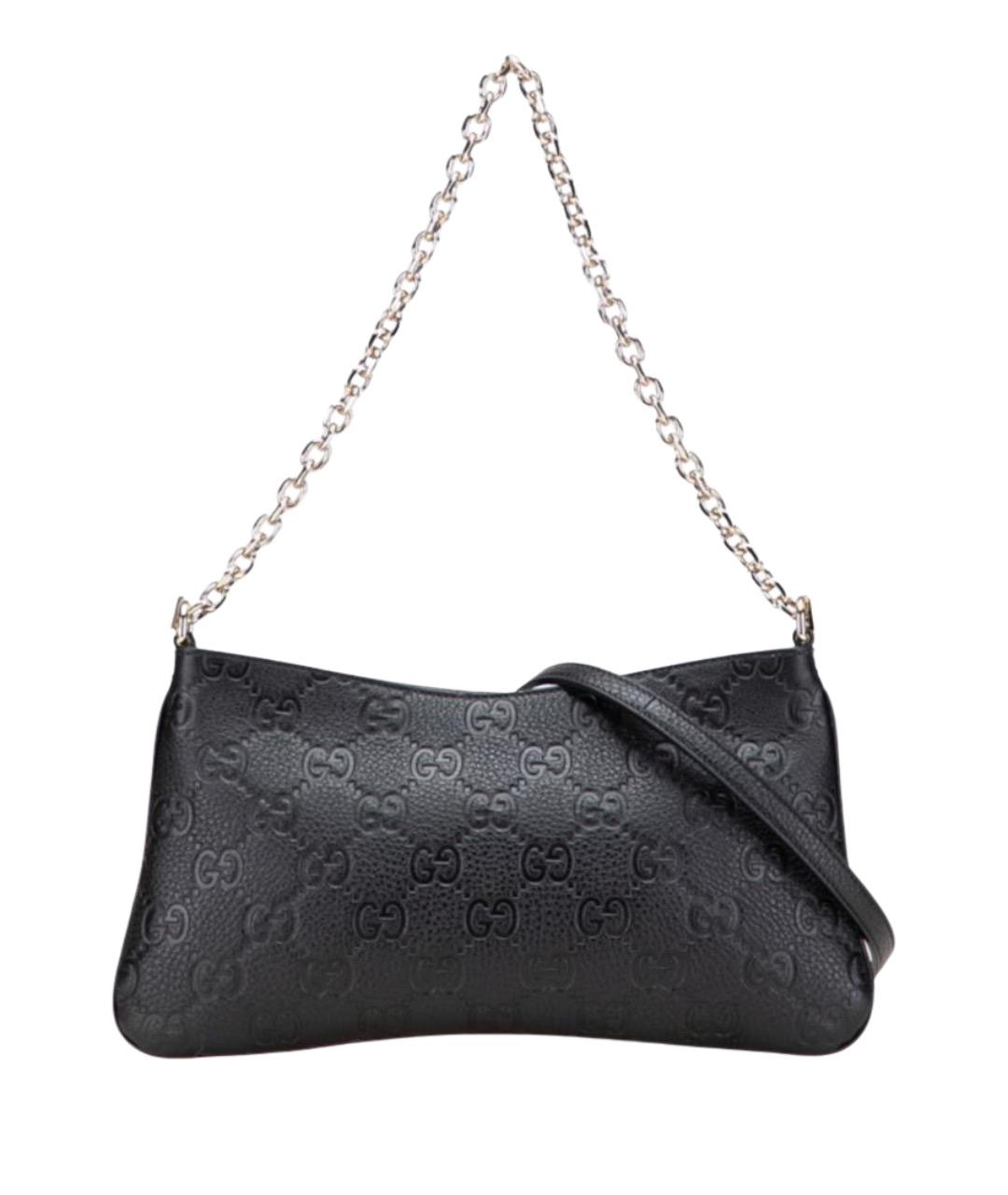 GUCCI Черная кожаная сумка через плечо, фото 1