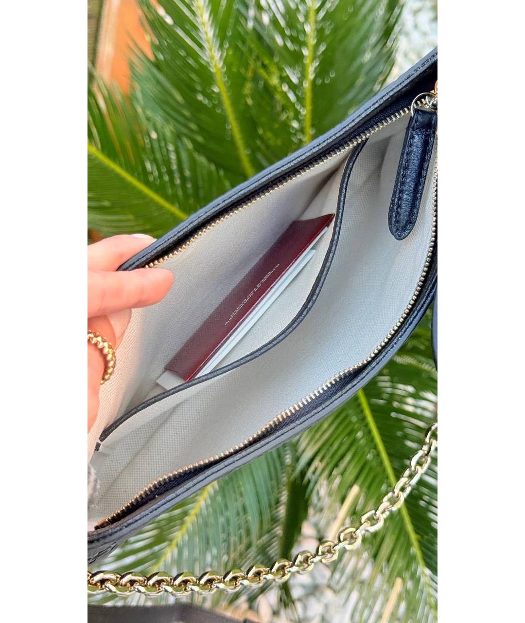 GUCCI Черная кожаная сумка через плечо, фото 6