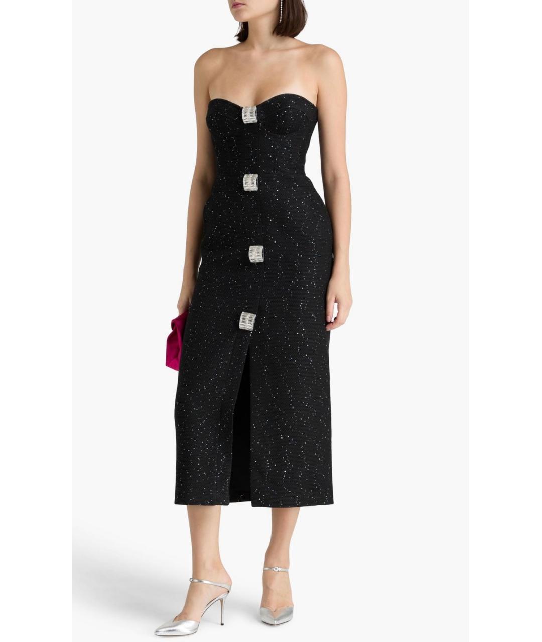 DAVID KOMA Черное вискозное вечернее платье, фото 2