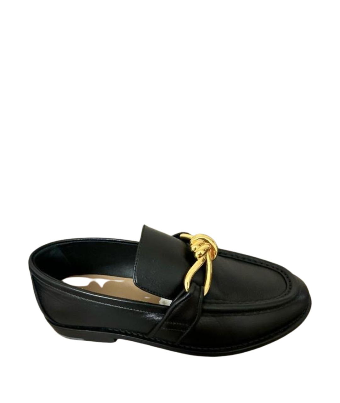 BOTTEGA VENETA Черные кожаные лоферы, фото 1
