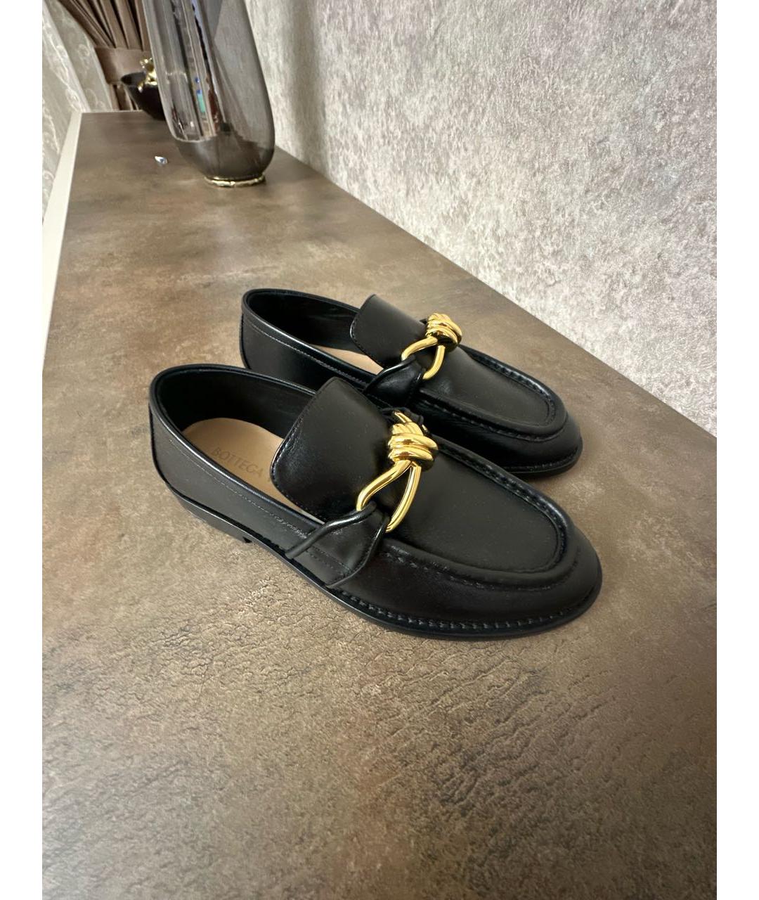 BOTTEGA VENETA Черные кожаные лоферы, фото 5