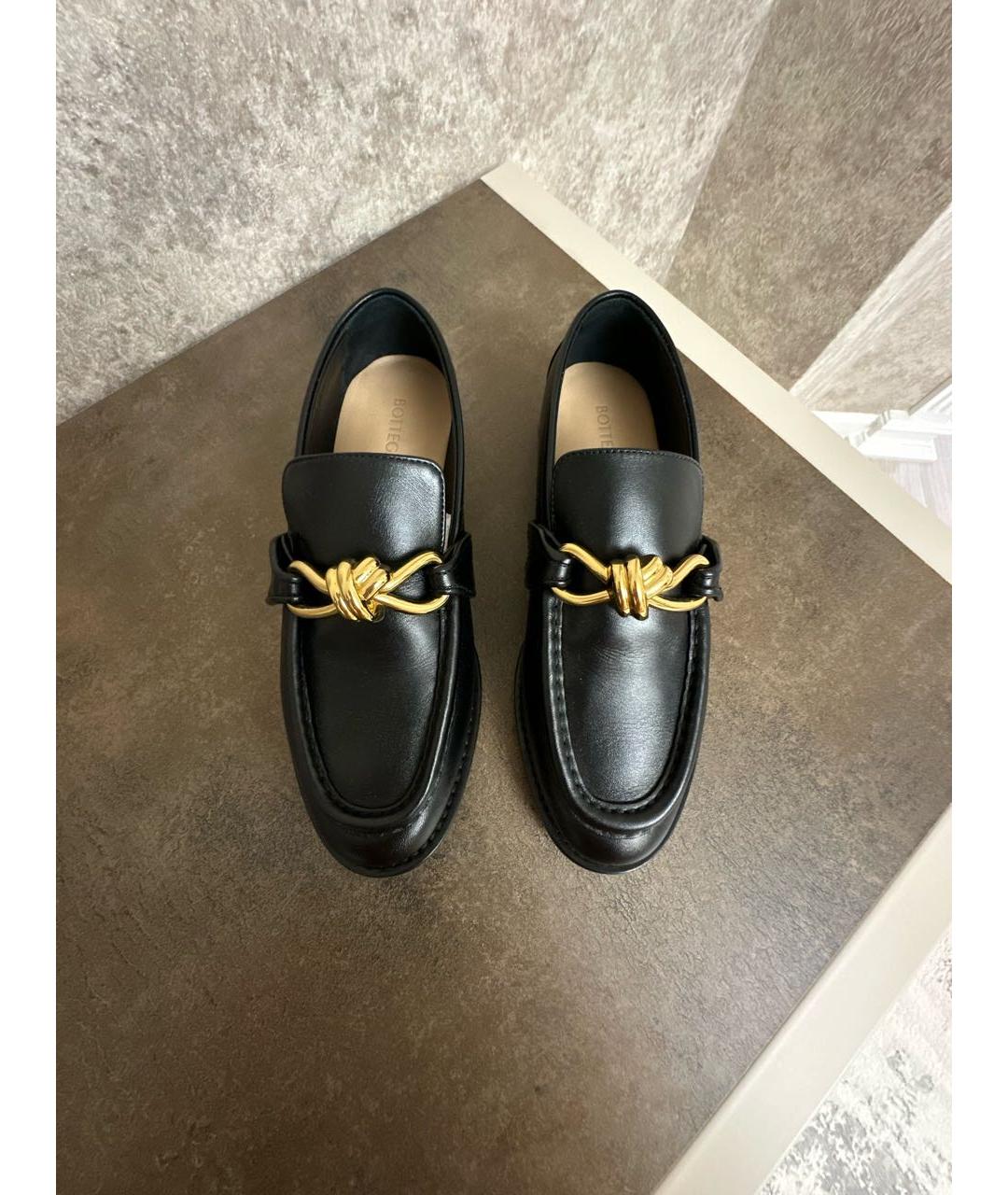 BOTTEGA VENETA Черные кожаные лоферы, фото 2
